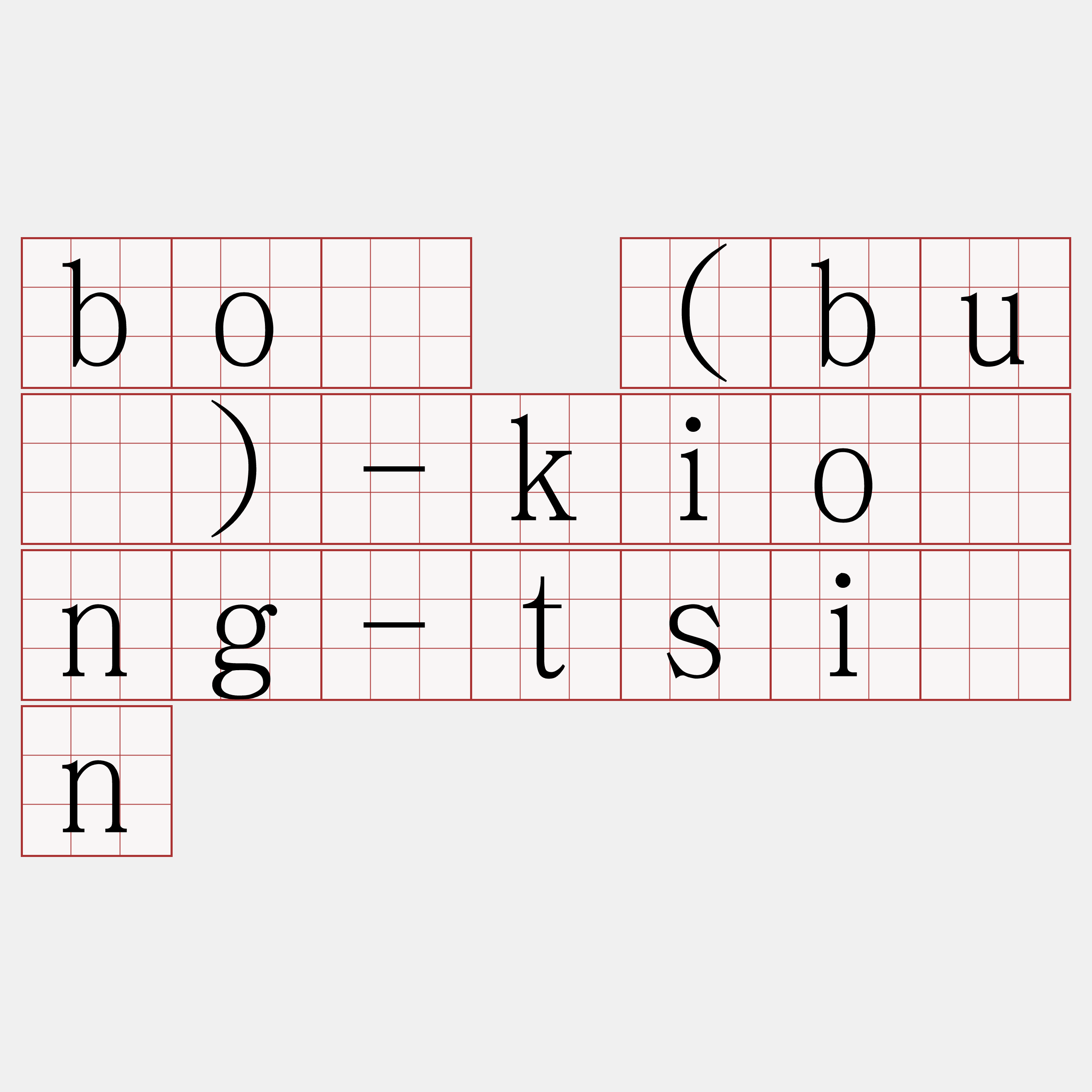 bô (bû)-kiông-tsīn